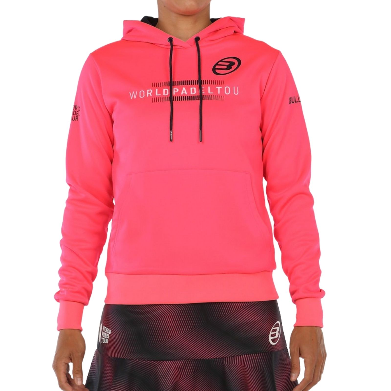 Se Bullpadel Renieba Dame Hoodie 499 Carmesi Fluor hos Padelshoppen.com